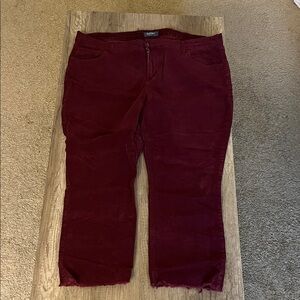 Old Navy Dark Red Cropped Jeans